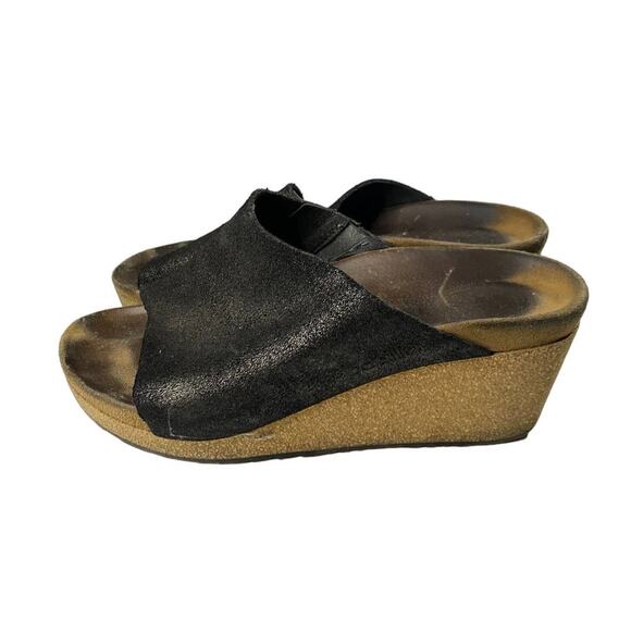 Birkenstock Papillio Namica Slide Black Suede Wedge Women's 38 (US 7-7.5) - Picture 1 of 8